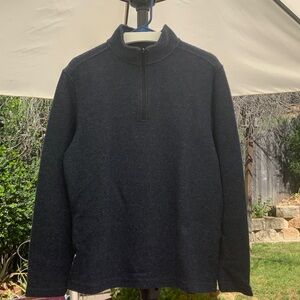 Men's Black Quarter-Zip Knit Sweater